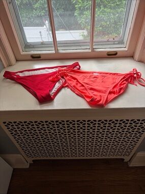 Shade & Shore Red and Coral Women Swim Bottoms